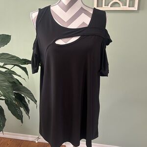 White Birch Black Asymmetrical Women's Blouse
